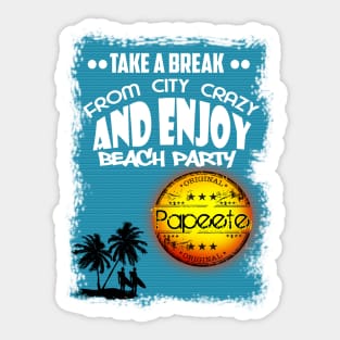 Papeete Tropical Beach Sticker